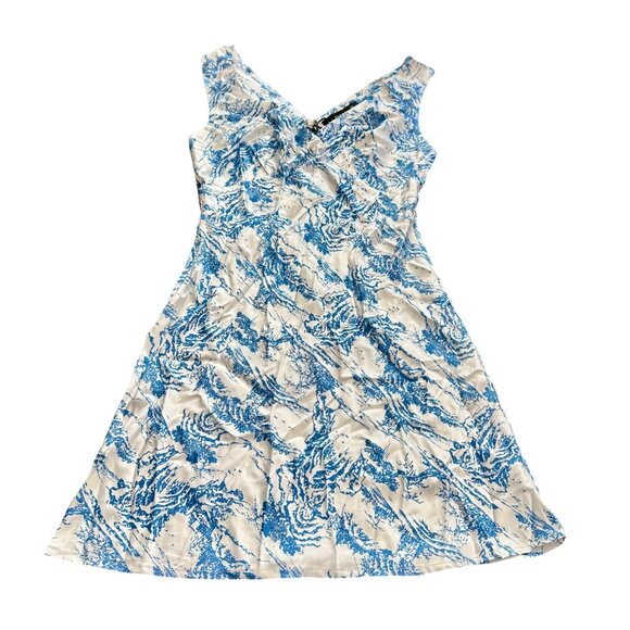 Lioness Dress XS White Blue Patterned Slip Style Dress Sleeveless NWT - Picture 1 of 11